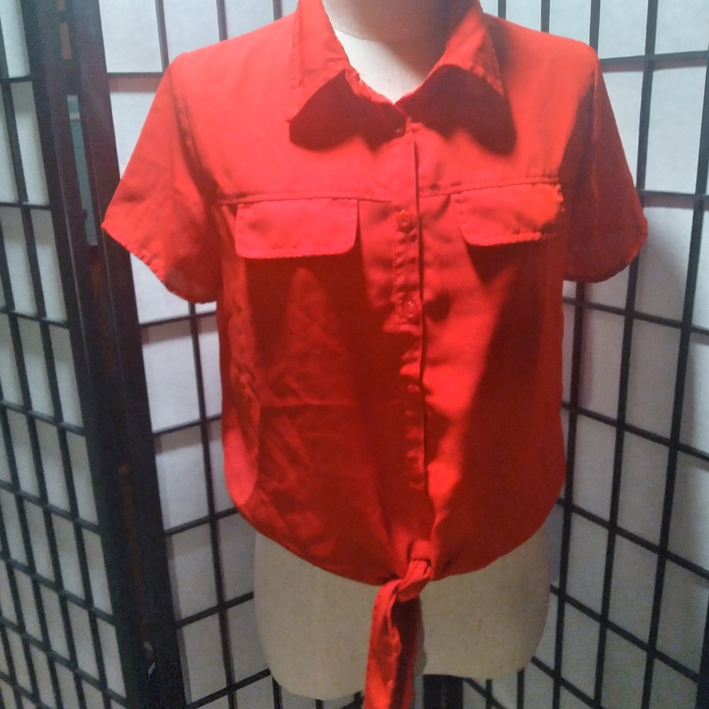 Cute red tie top
